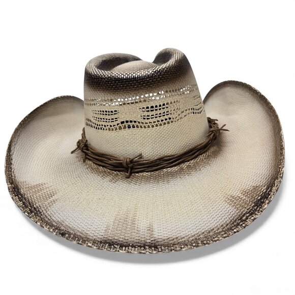 Dallas Hats Ghost Rider Cowboy Hat Men Barbed Wire Longhorn Straw Western M - Picture 4 of 8